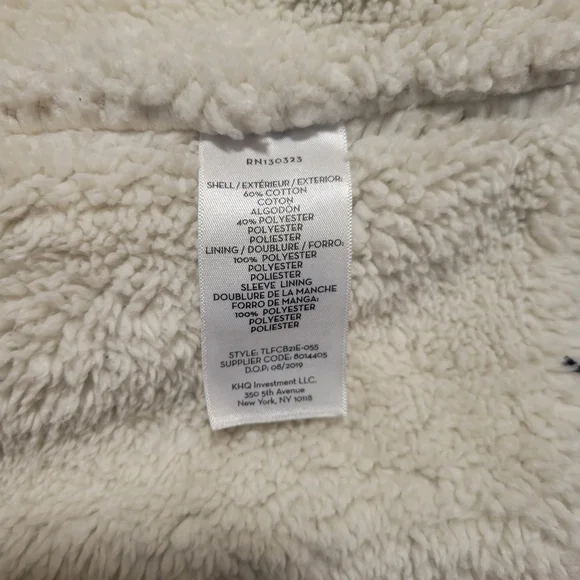 Timberland Kids L/G (6) Black Full-Zip Sherpa Lined Hoodie Sweatshirt Jacket - Picture 9 of 9